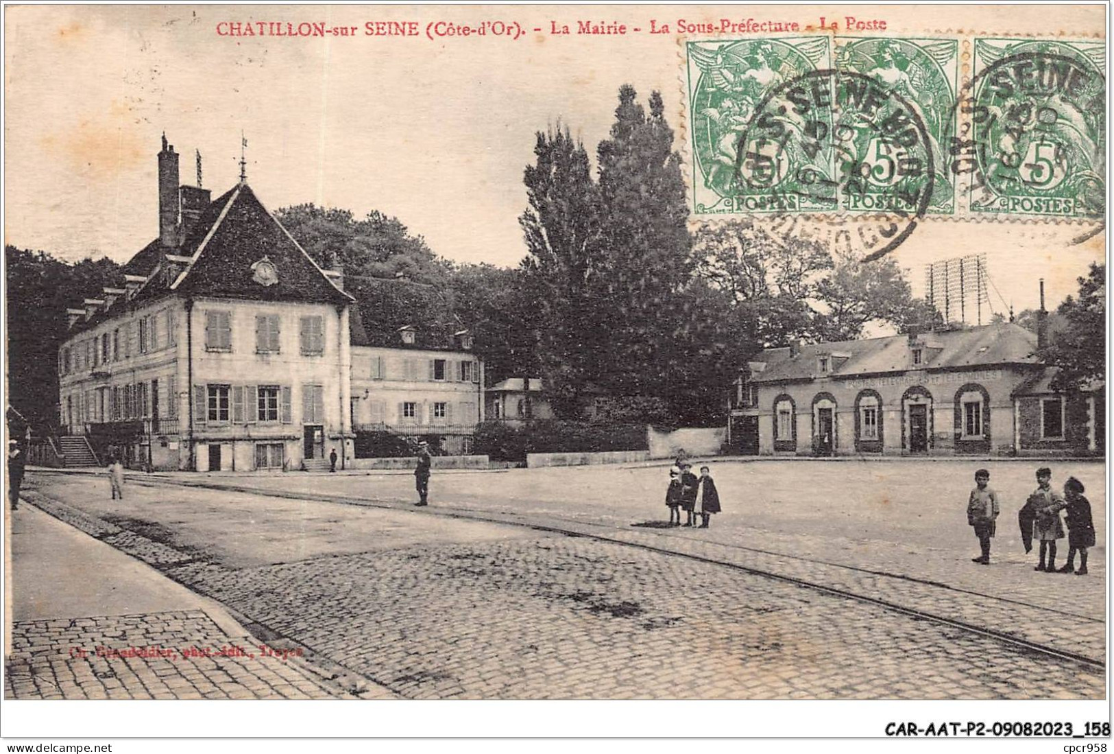 CAR-AATP2-21-0172 - CHATILLON-SUR-SEINE - La Mairie - La Sous Préfecture - La Poste - Chatillon Sur Seine