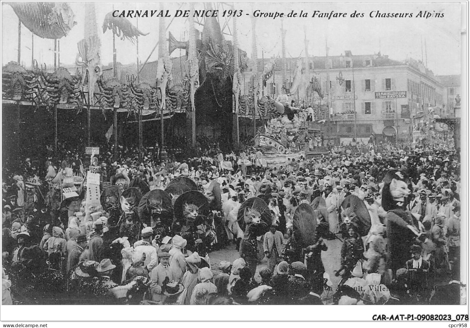 CAR-AATP1-06-0040 - NICE - Carnaval De Nice 1913 - Groupe De La Fanfare Des Chasseurs Alpins - Carnevale