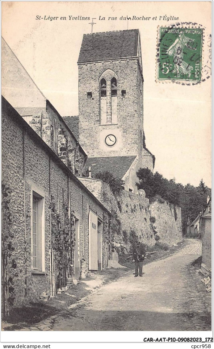 CAR-AATP10-78-0910 - ST-LEGER EN YVELINES - La Rue Du Rocher Et L'église - St. Leger En Yvelines