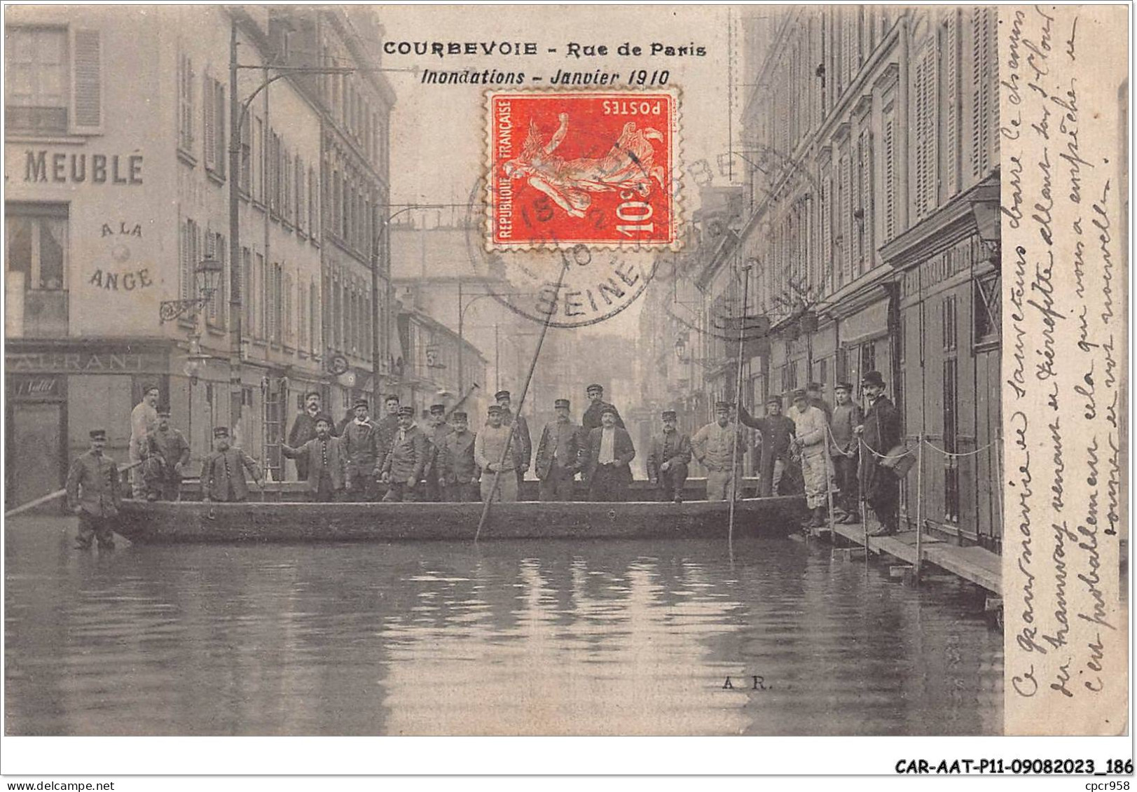 CAR-AATP11-92-1011 - COURBEVOIE - Rue De Paris - Inondation Janvier 1910 - Courbevoie