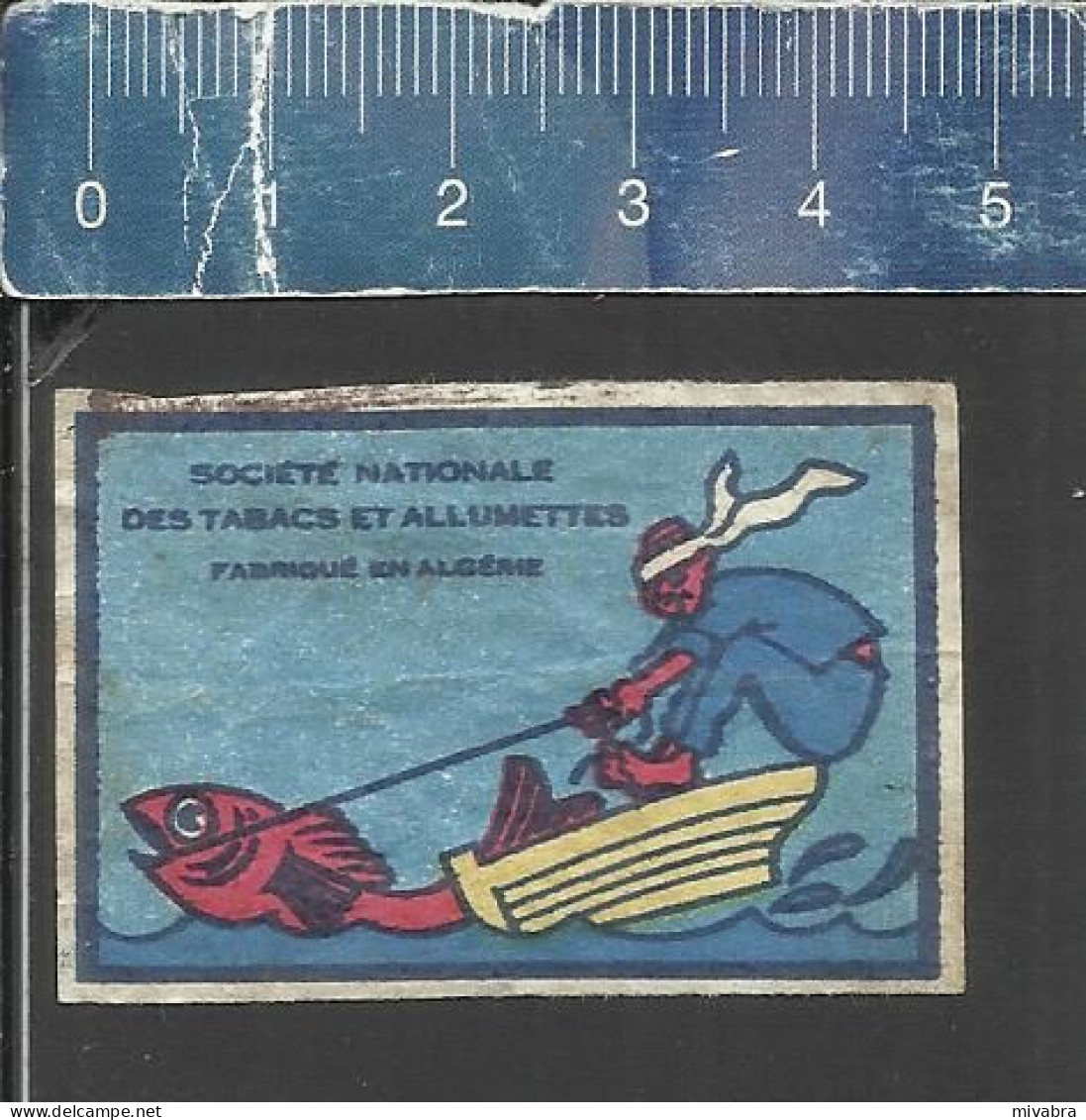 FISHERMAN (VISSER PÊCHEUR ) - OLD MATCHBOX LABEL ALGERIA - Boites D'allumettes - Etiquettes