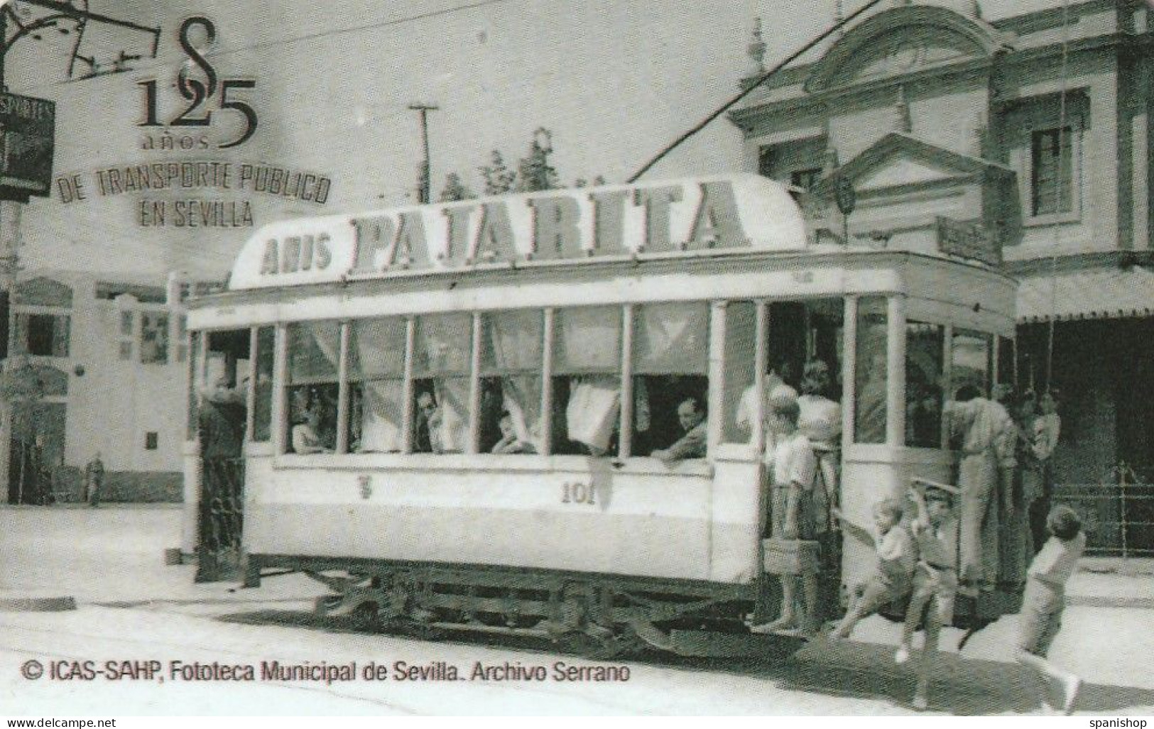Very Rare Tramway Sevilla  Bus Card Contactless Rechargable Special Old And Very Limited Edition , Photo In B&W Train - Europe