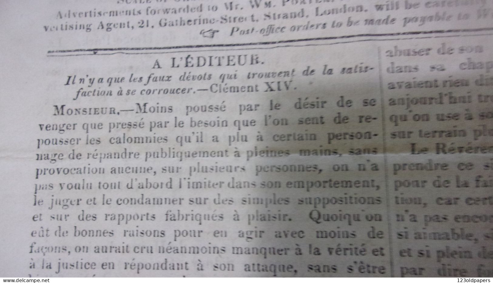 GUERNSEY 1847 RARE LA GAZETTE DE GUERNESEY SAMEDI 2 JANVIER 1847 JOURNAL POLITIQUE ET LITTERAIRE JERSEY CACHET POSTAL