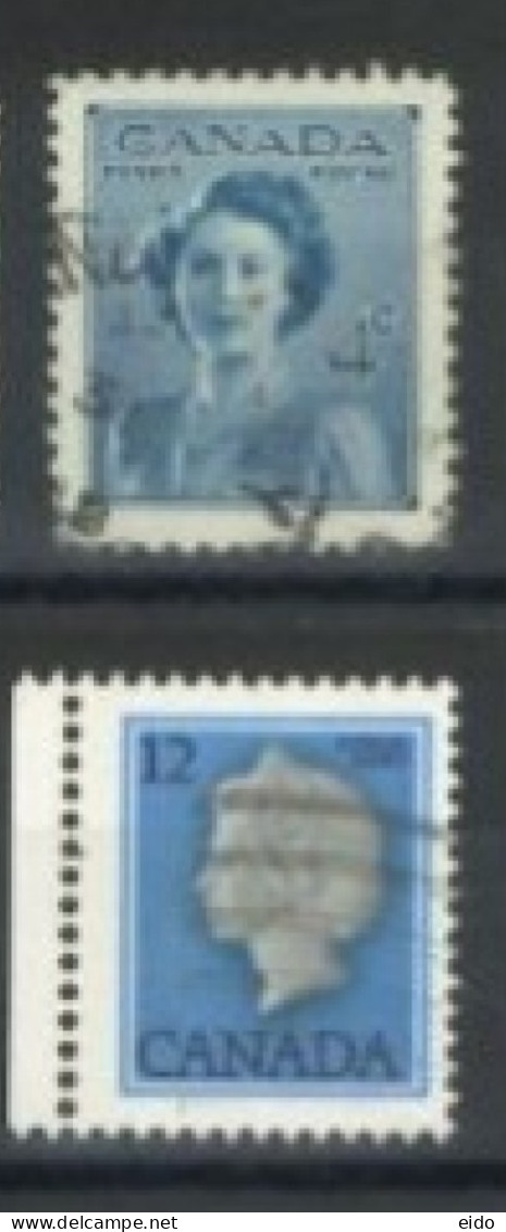 CANADA - 1948/77, QUEEN ELIZABETH II. STAMPS SET OF 2, USED. - Gebraucht