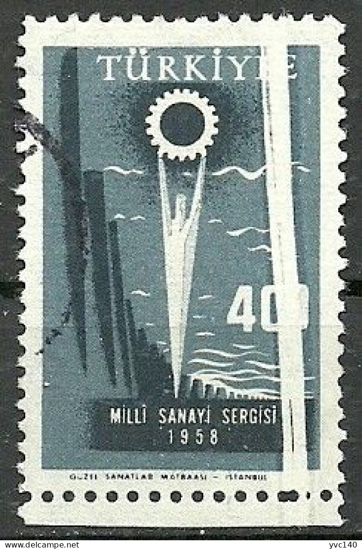 Turkey; 1958 National Industry Exhibition "Pleat ERROR" - Used Stamps