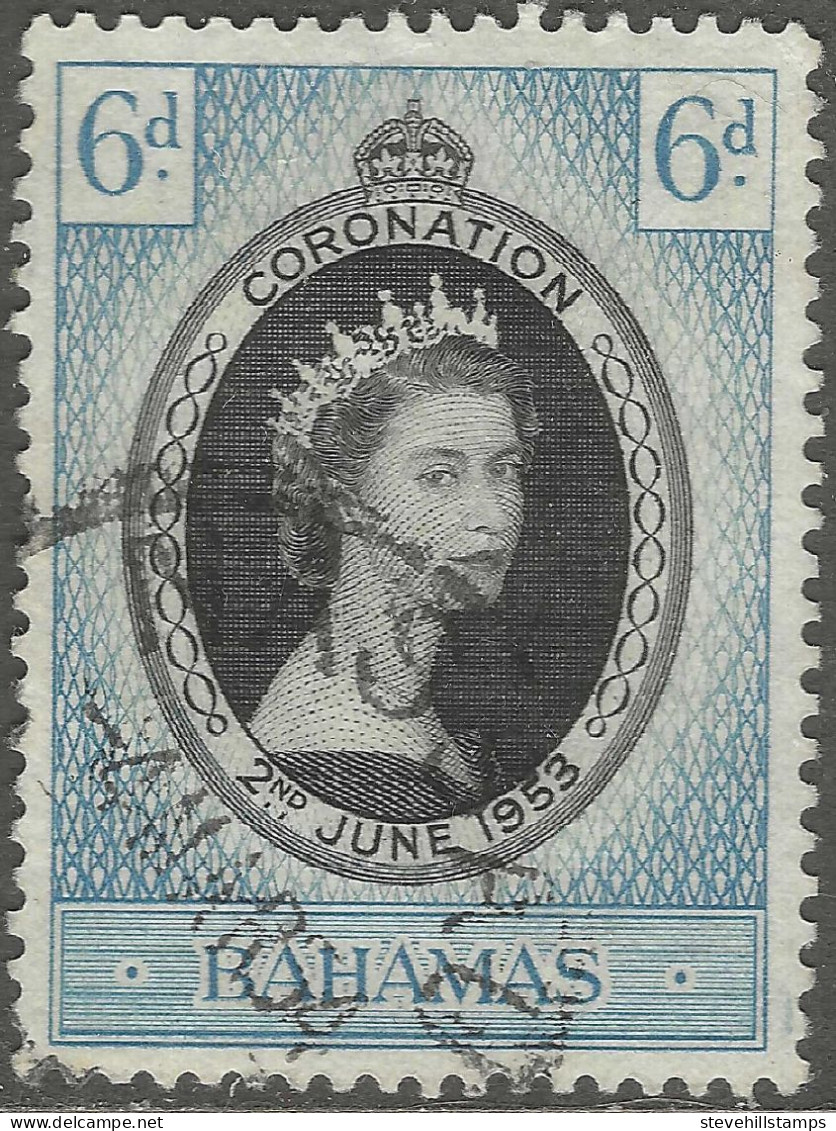 Bahamas. 1953 QEII Coronation. 6d Used. SG 200. M5009 - 1859-1963 Colonie Britannique