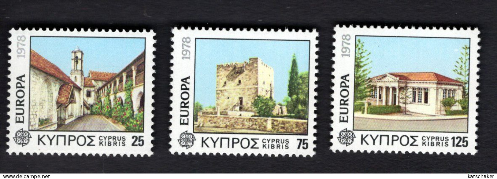 2024718977 1978 SCOTT 495 497  (XX) POSTFRIS MINT NEVER HINGED - EUROPA ISSUE - ARCHITECHURE - Unused Stamps
