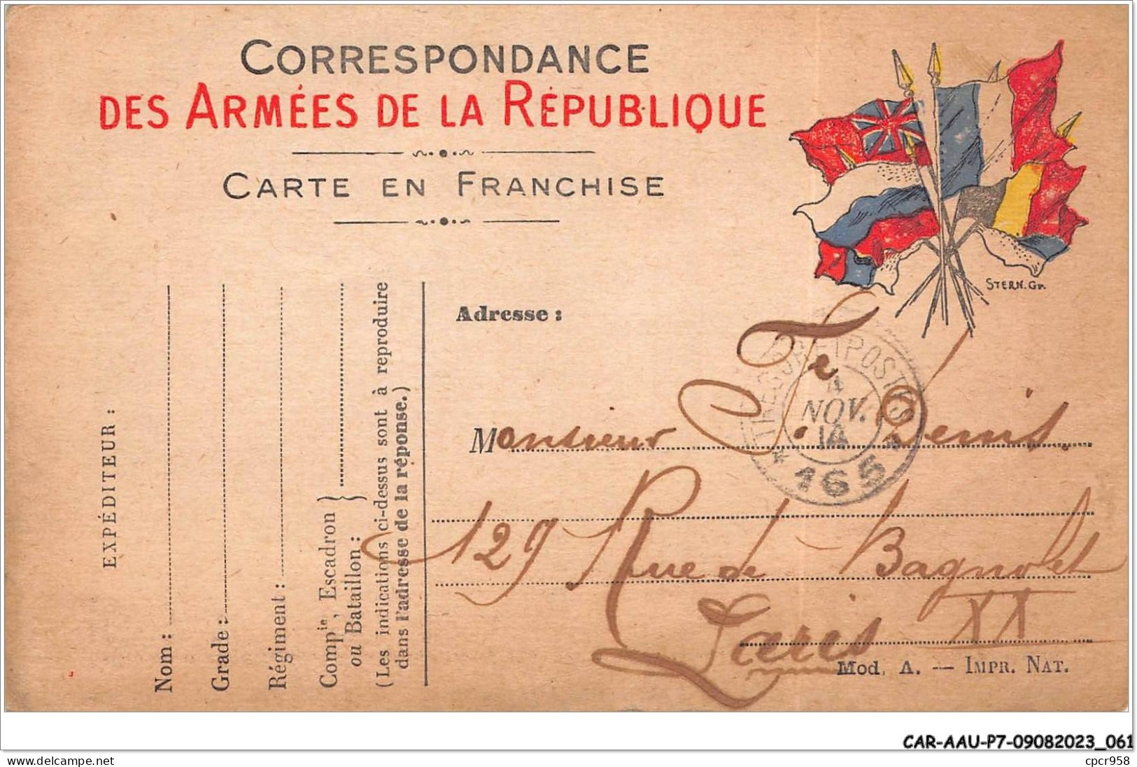 CAR-AAUP7-0485 - MILITAIRE - CORRESPONDANCE - Des Armées De La Republique - Other & Unclassified