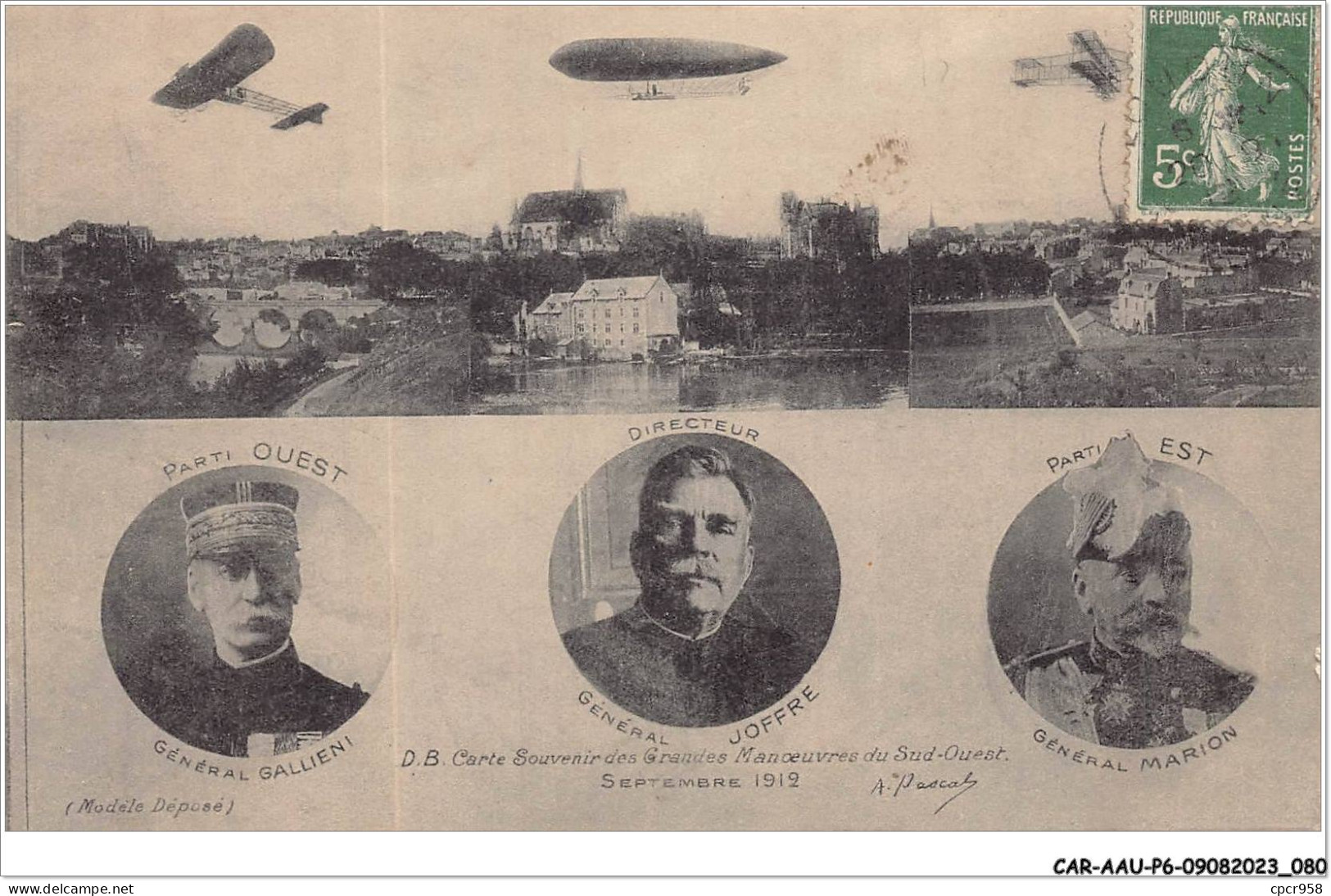 CAR-AAUP6-0453 - AVIATION - D.B Carte Souvenir Des Grandes Manoeuvres Du SUD-OUEST - SEPTEMBRE 1912 - ....-1914: Précurseurs