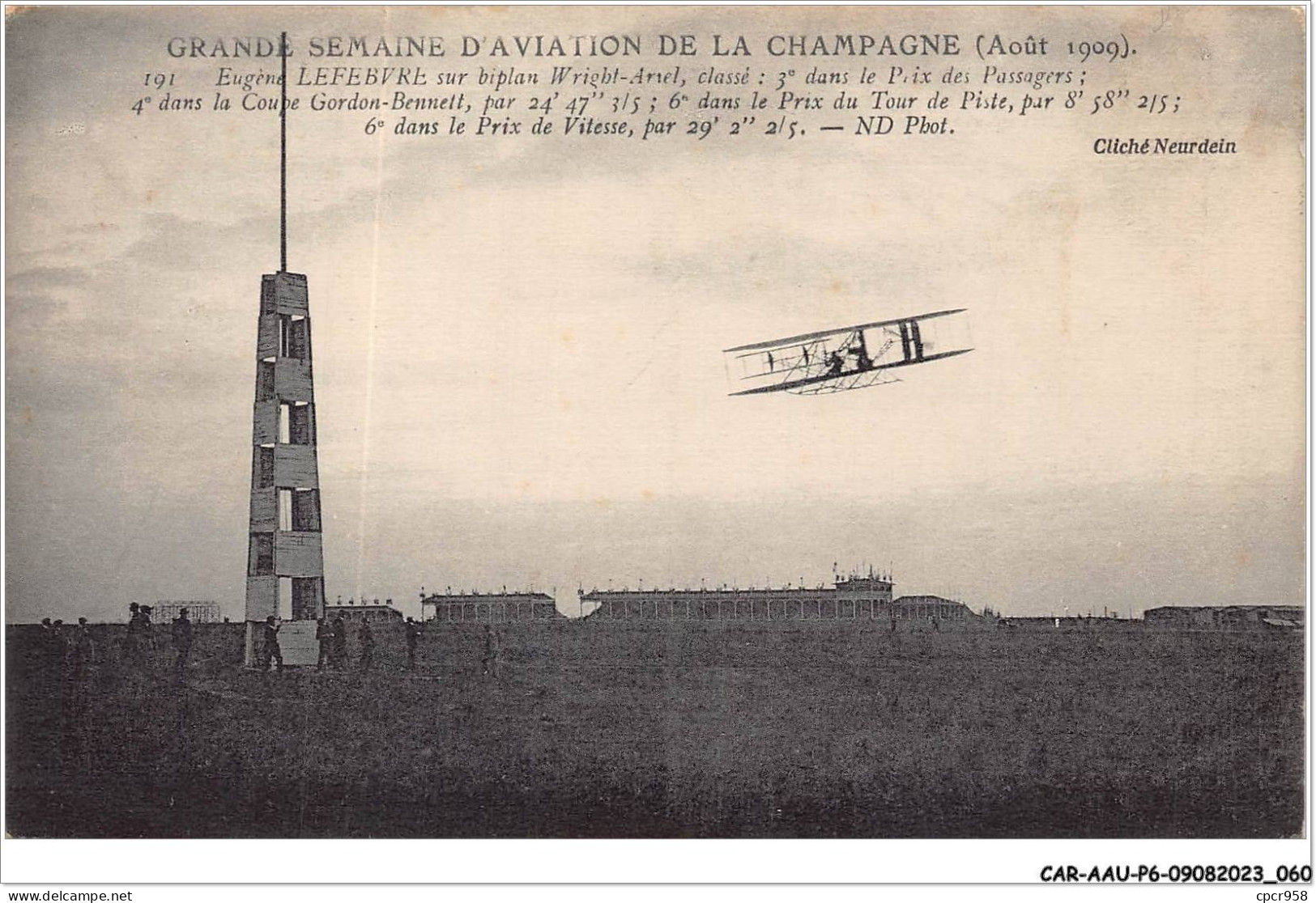CAR-AAUP6-0443 - AVIATION - Eugene LEFEBVRE Sur Biplan Wrigbt-ariel - Classé 3 Dans Le Prix Des Passagers - Airmen, Fliers