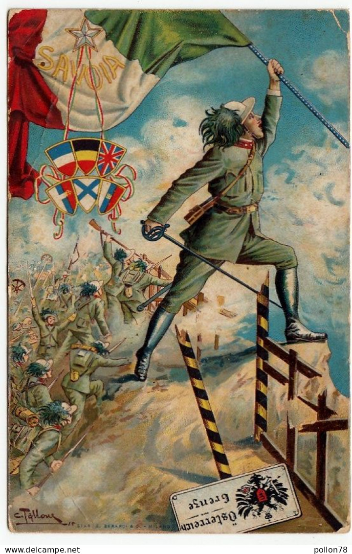 MILITARI - BERSAGLIERI - SAVOIA - ILLUSTRATA DA C. TALLONE - Vedi Retro - Formato Piccolo - Guerres - Autres