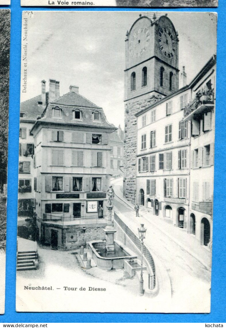 VIX081, Neuchâtel, Animée, Tour De Diesse, Précurseur, Non Circulée - Neuchâtel