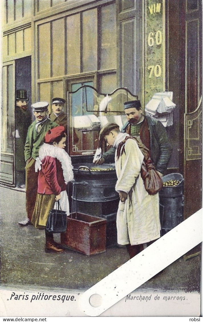 75 Paris, Petits Métiers, Pittoresque Kunzli Couleurs, Marchand De Marrons, Pleine Page ,d 3847 - Petits Métiers à Paris