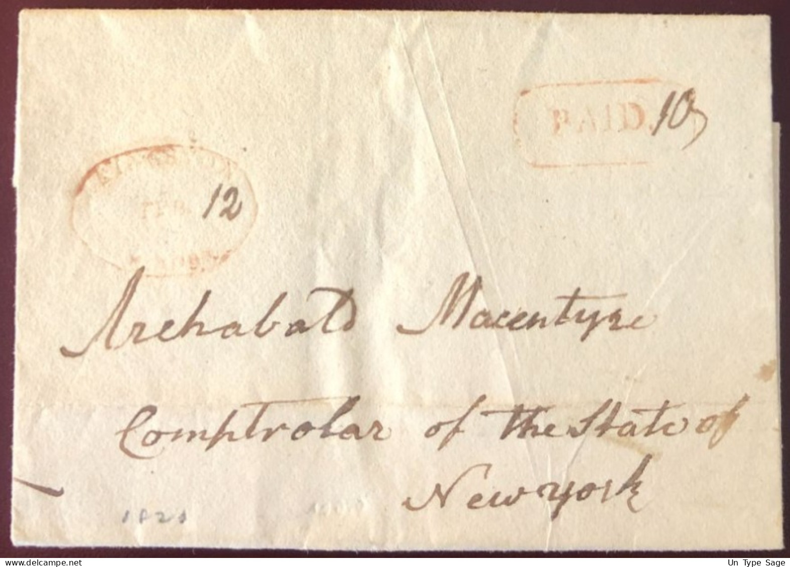 Etats-Unis, Cachet Kingston (N.Y) 1817 Sur Lettre (LSC) Pour New-York + PAID - (B1408) - Storia Postale