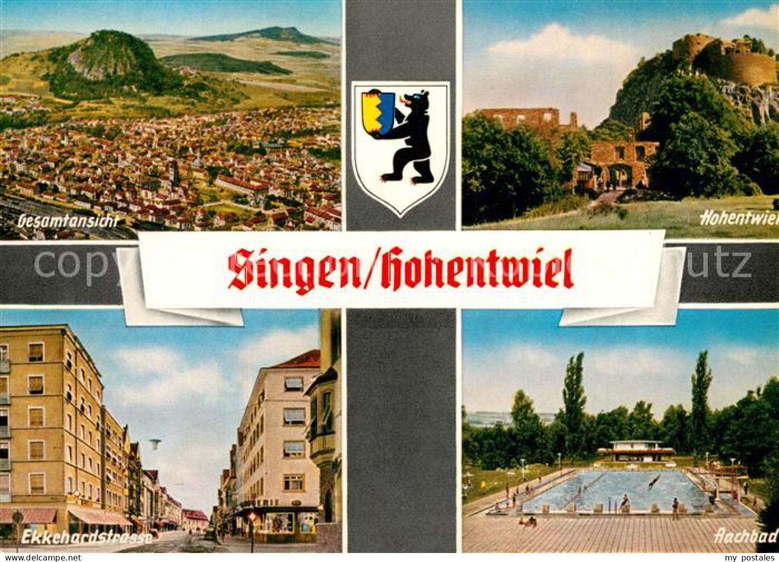 73269430 Singen Hohentwiel Fliegeraufnahme Burgruine Hohentwiel Ekkehardstrasse  - Singen A. Hohentwiel