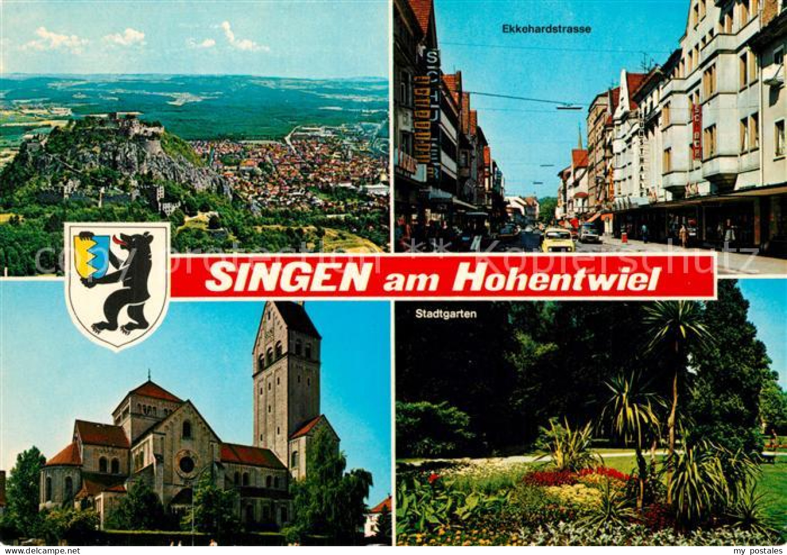 73269428 Singen Hohentwiel Fliegeraufnahme Ekkehardstrasse Schloss Kirche Stadtg - Singen A. Hohentwiel