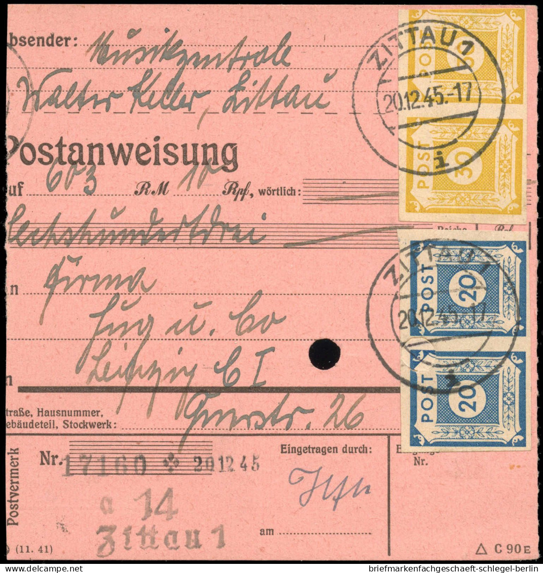 SBZ - Ostsachsen, 1945, 55 (2), 54a (2), Brief - Andere & Zonder Classificatie