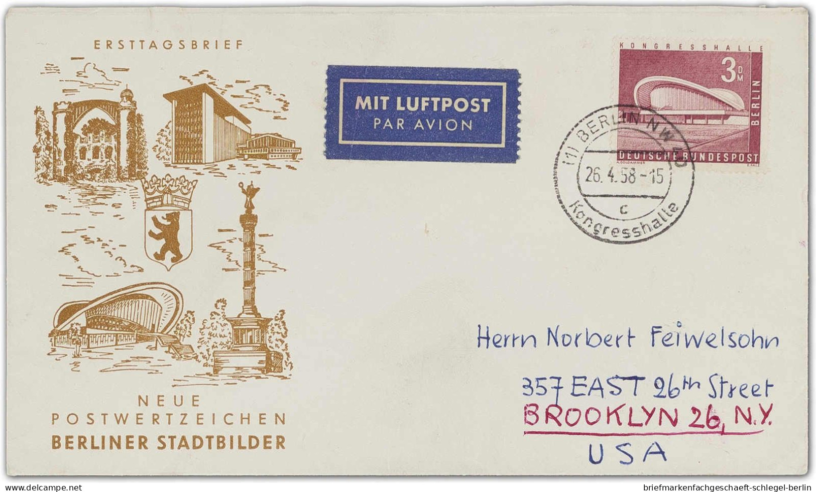 Berlin, 1958, 154 FDC, Brief - Other & Unclassified