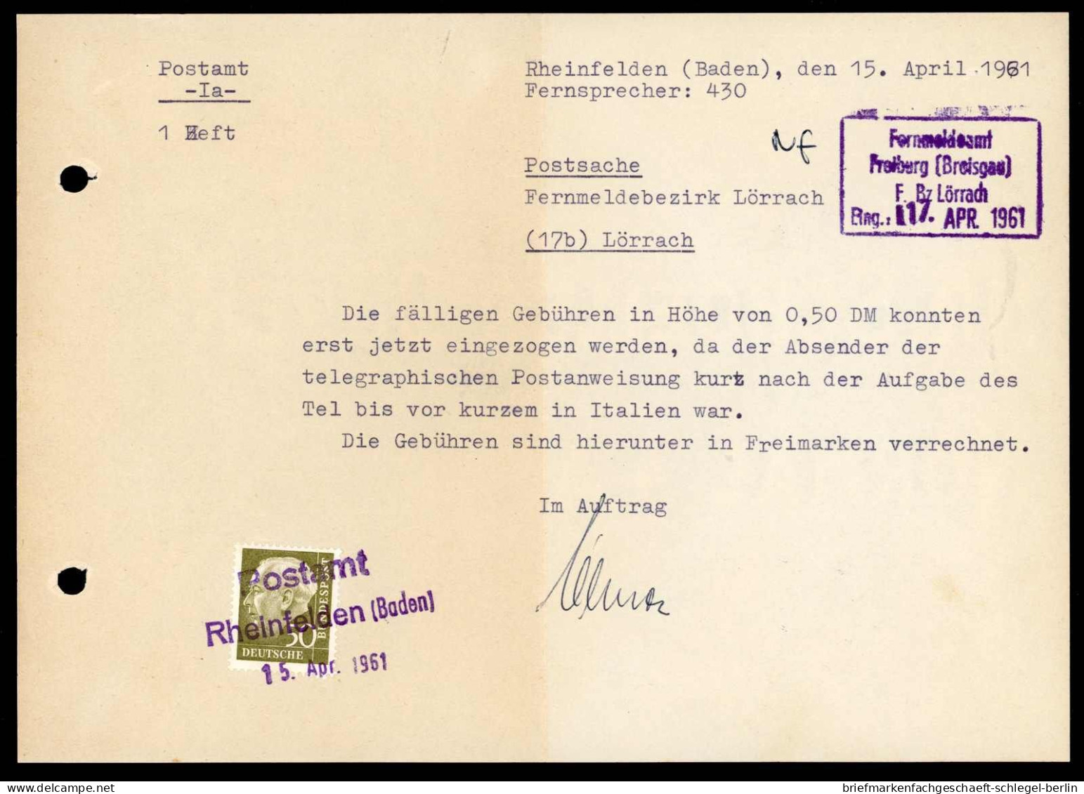 Bundesrepublik Deutschland, 1961, 261, Brief - Andere & Zonder Classificatie