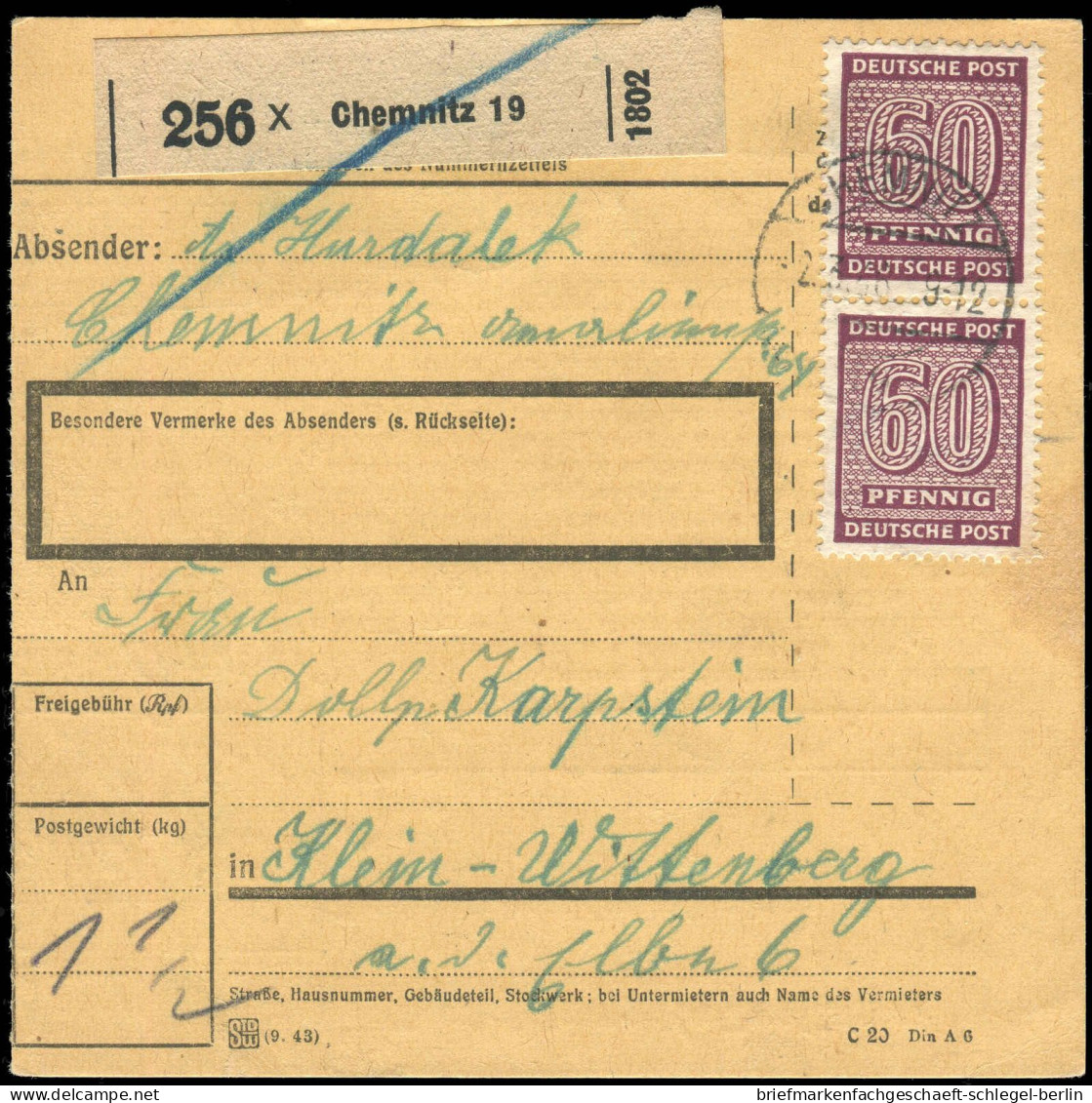 SBZ - Westsachsen, 1945, 137 Ya (2), Brief - Sonstige & Ohne Zuordnung