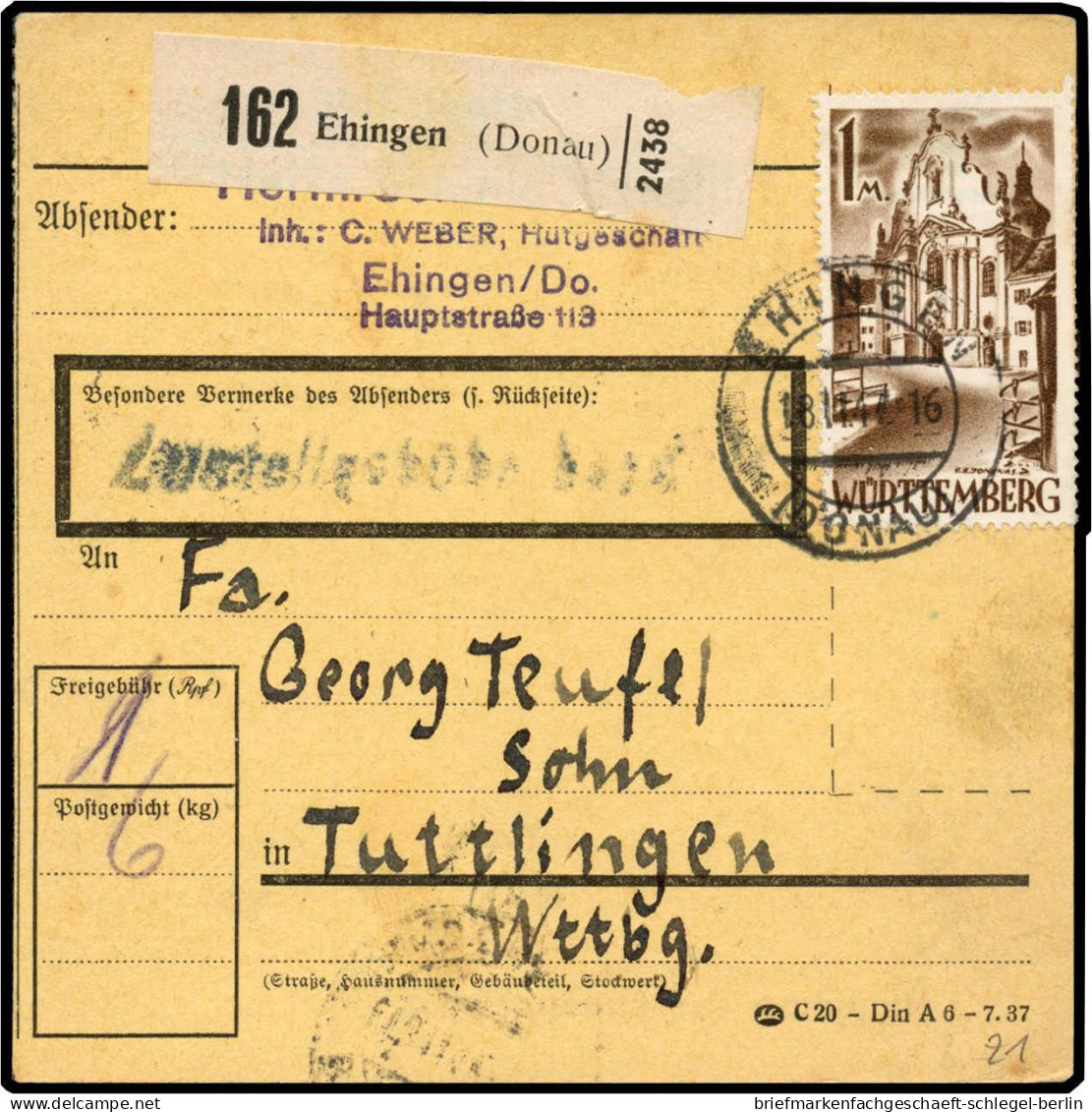 Französische Zone Württemberg, 1947, 13 EF, Brief - Sonstige & Ohne Zuordnung