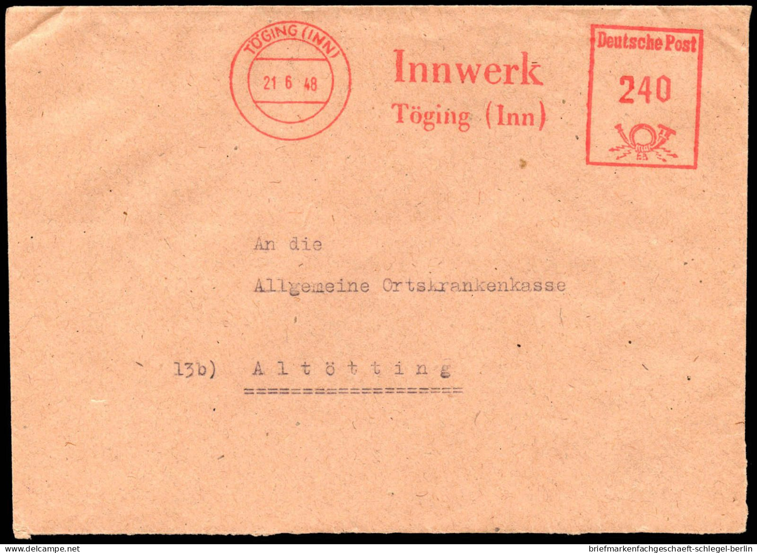 Amerik.+Brit. Zone (Bizone), 1948, AFS =240= Zf, Brief - Briefe U. Dokumente