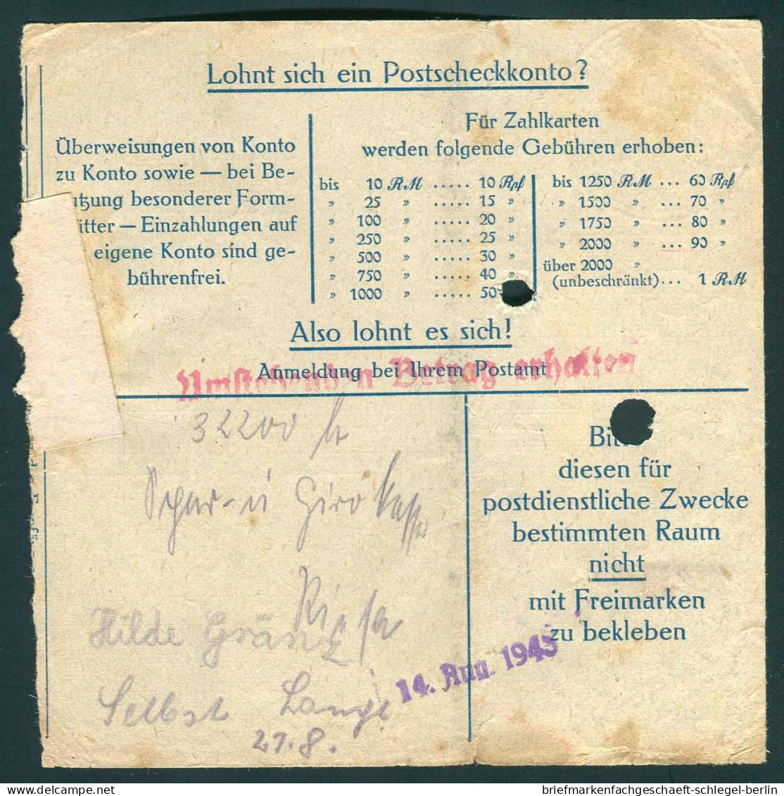 Sächsische Schwärzungen, 1945, AP 789I, Brief - Andere & Zonder Classificatie