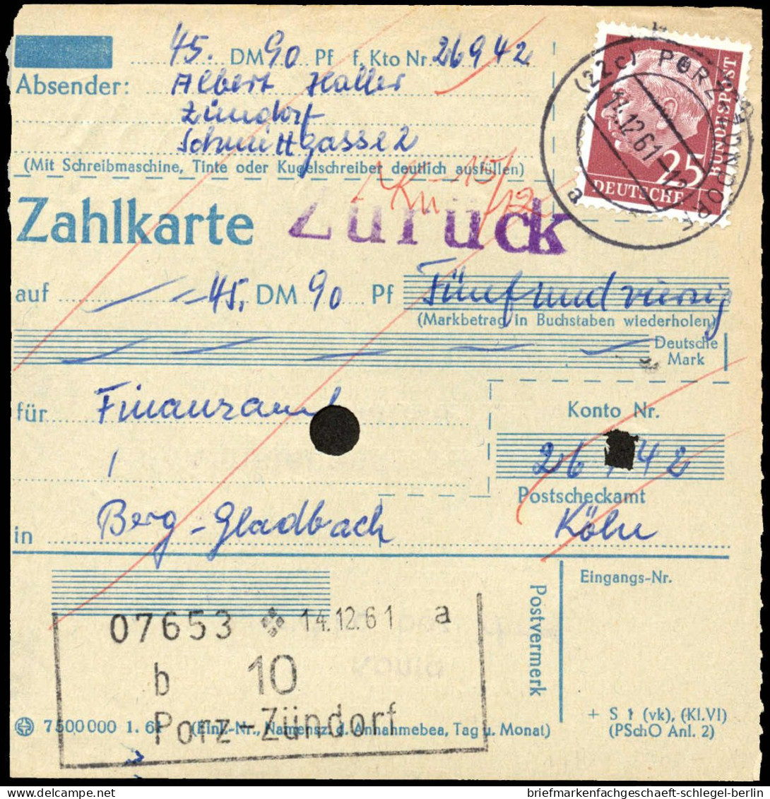 Bundesrepublik Deutschland, 1961, 186 EF, Brief - Andere & Zonder Classificatie