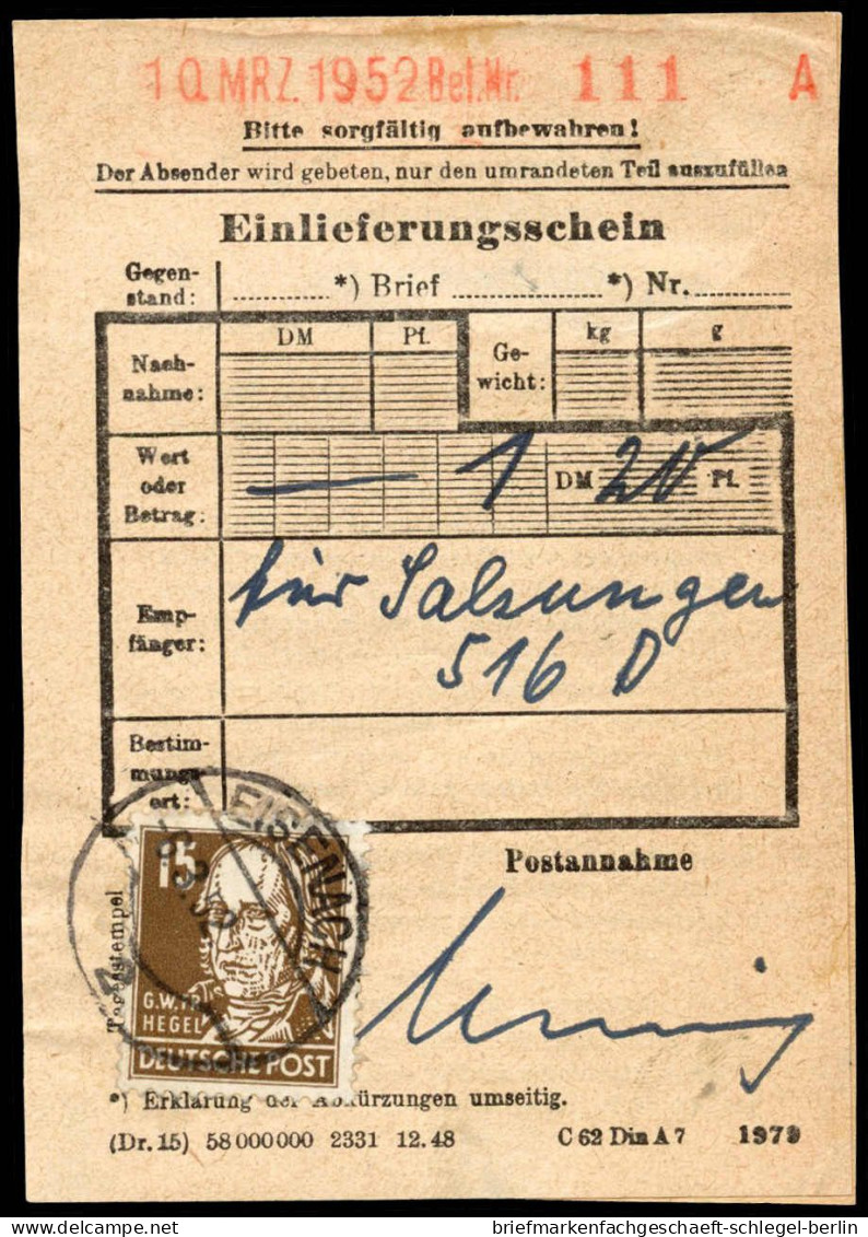 Sowjetische Zone, 1952, 217 EF, Brief - Andere & Zonder Classificatie