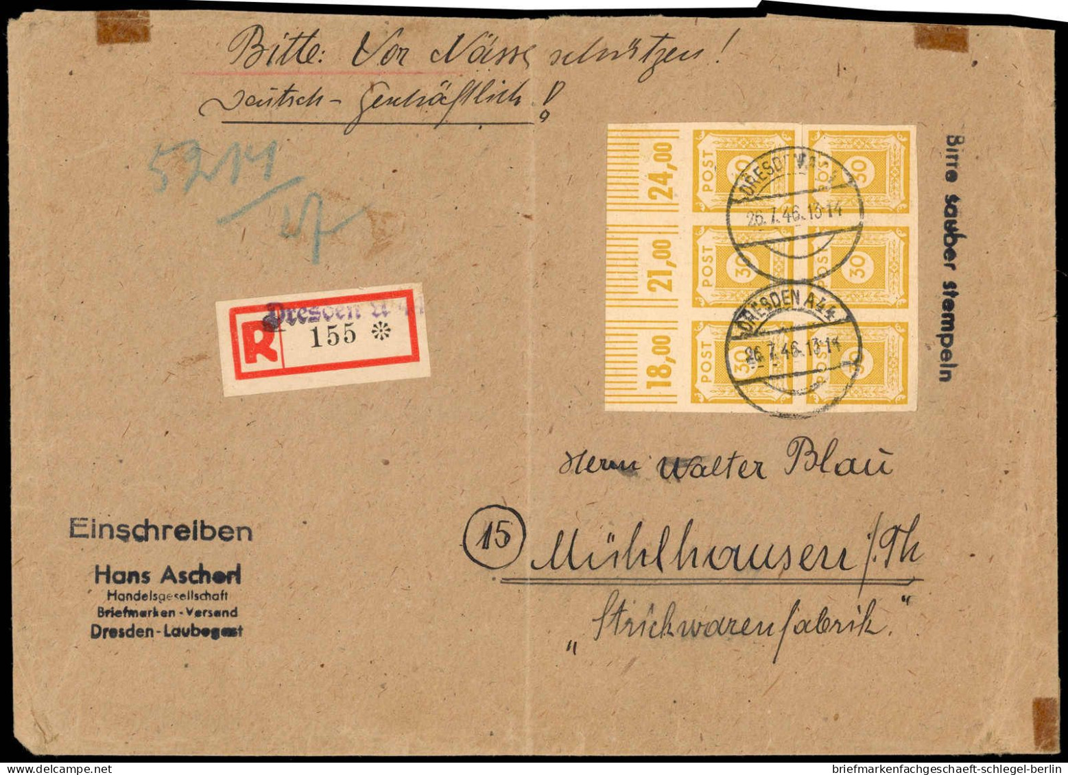 SBZ - Ostsachsen, 1945, 55 (6), Brief - Other & Unclassified