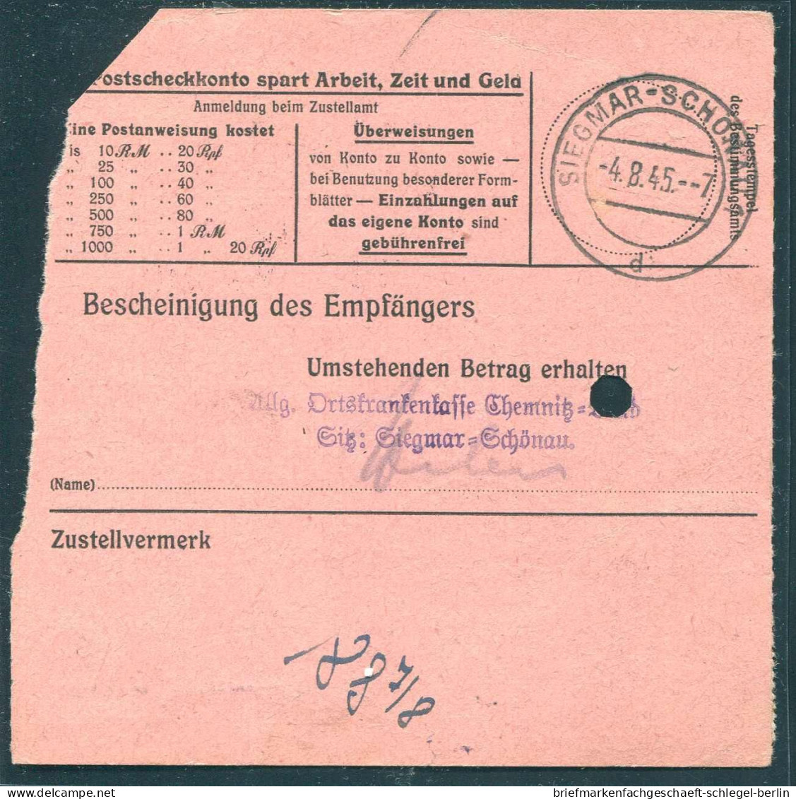 Sächsische Schwärzungen, 1945, AP 799 I EF, Brief - Other & Unclassified