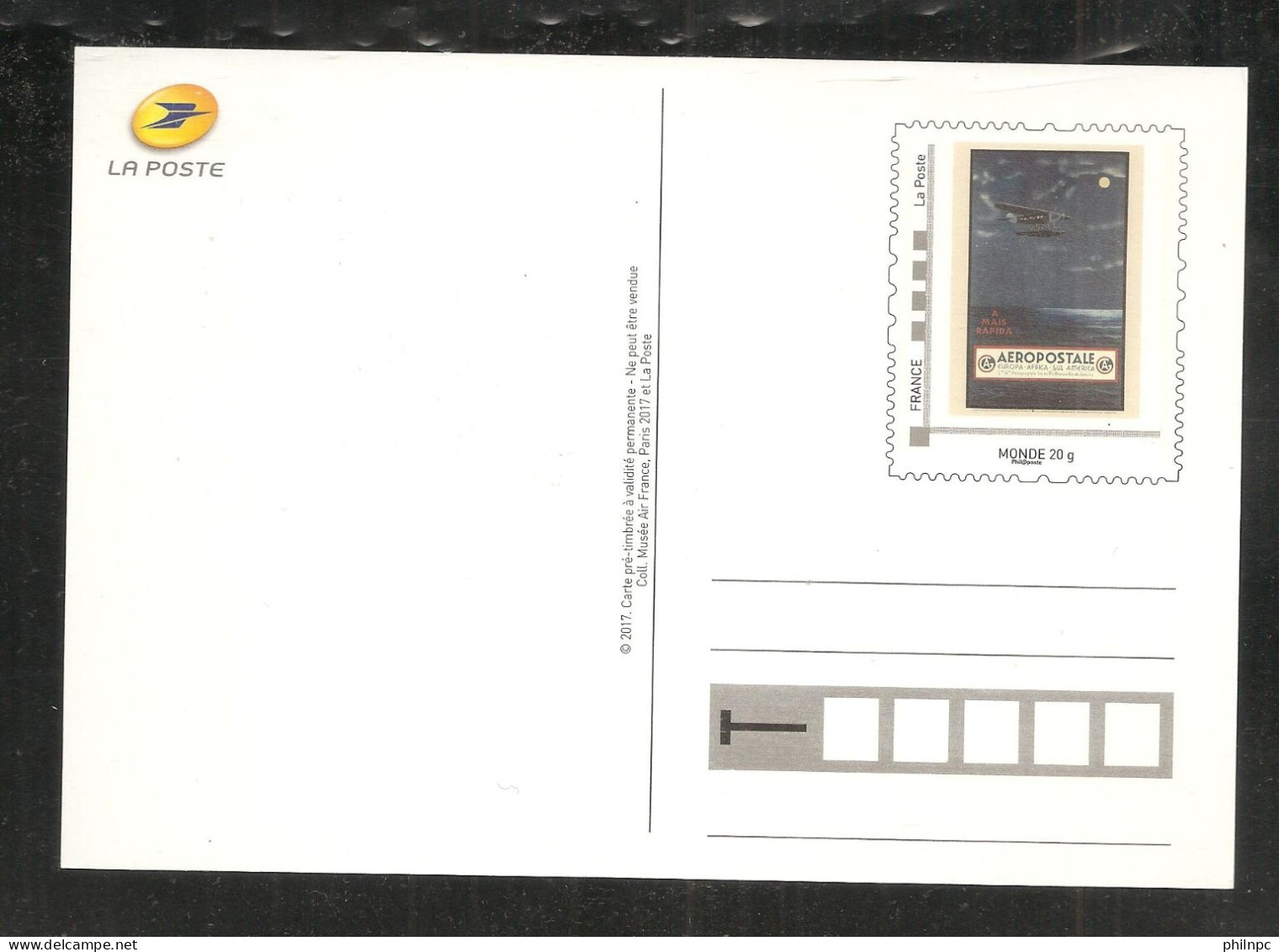 France, Entier Postal, Prêt à Poster, Carte Postale, Ligne Aéropostale, Europa-Africa-Sul America, Neuf, TTB - Prêts-à-poster: Other (1995-...)