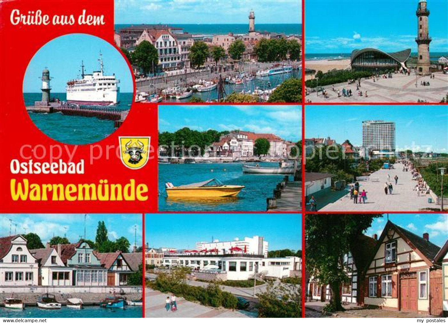 73269335 Warnemuende Ostseebad Mole Leuchtturm Faehre Hafen Alter Strom Promenad - Rostock