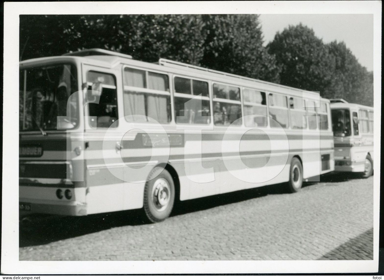 2 PHOTOS SET 60s AMATEUR PHOTO FOTO AEC BUS AUTOCARRO PORTUGAL AT156 - Coches