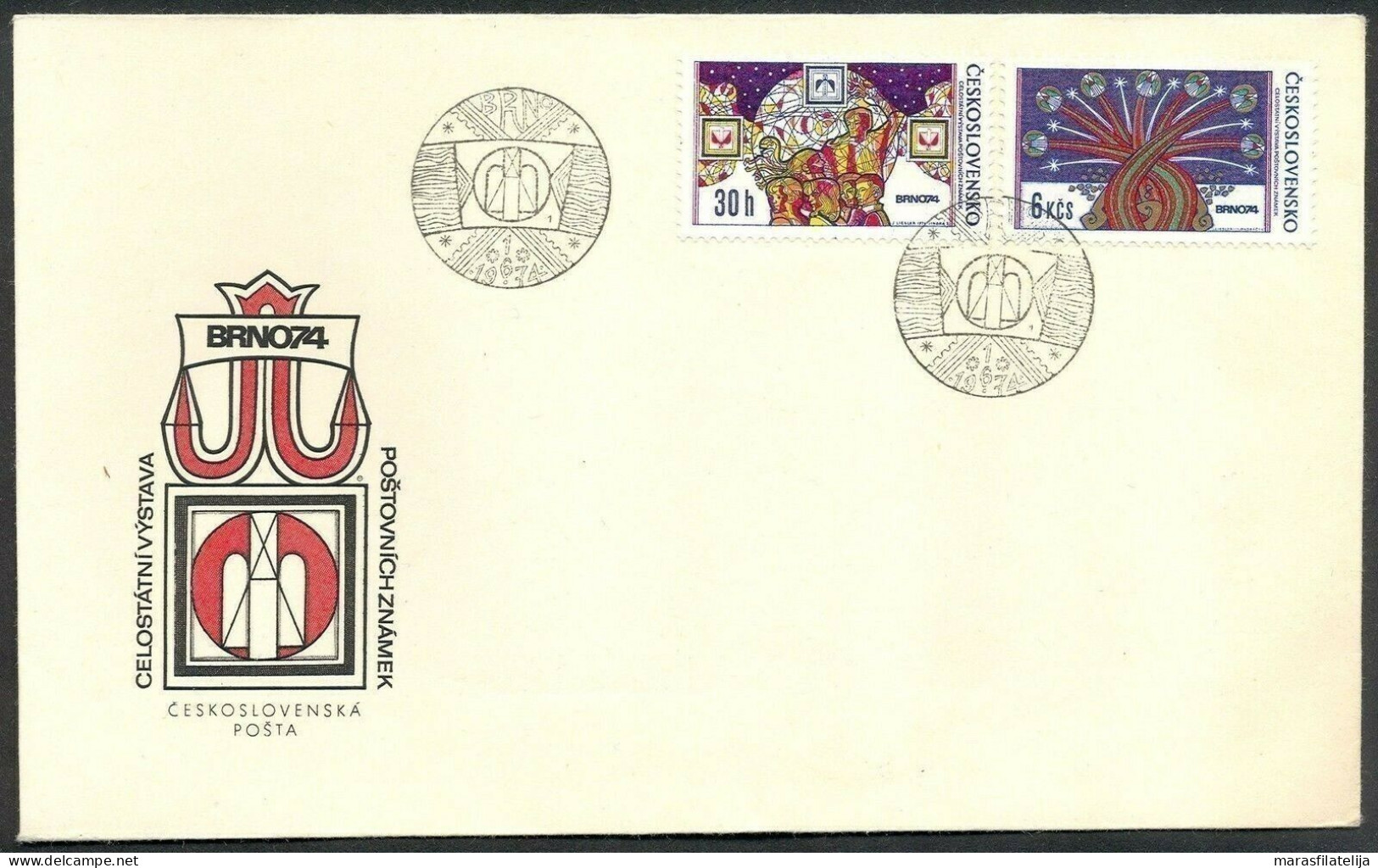 Czechoslovakia 1974, BRNO Stamps Exhibition, FDC I - Other & Unclassified
