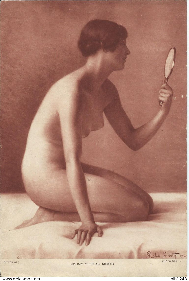 Guedy Jeune Fille Au Miroir Photo Braun Nue Erotique - Sonstige & Ohne Zuordnung