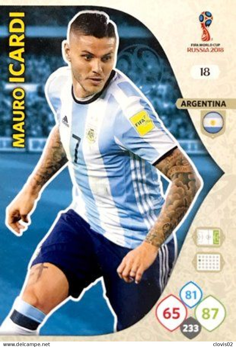 18 Mauro Icardi - Argentina - Panini Adrenalyn XL FIFA World Cup Russia 2018  Carte Football - Trading Cards