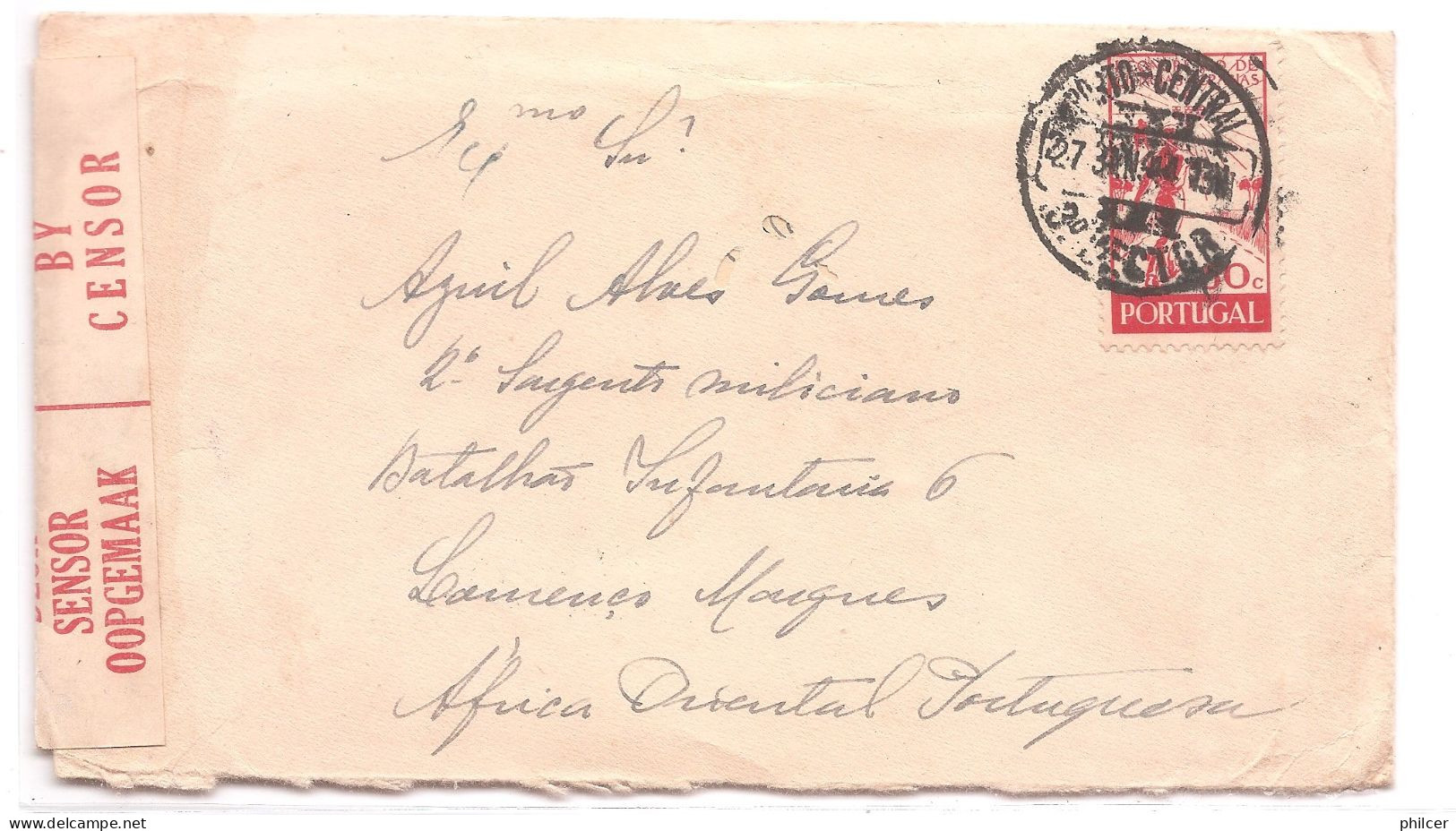 Portugal, 1944, # 635, Porto-Lourenço Marques, Censura - Storia Postale