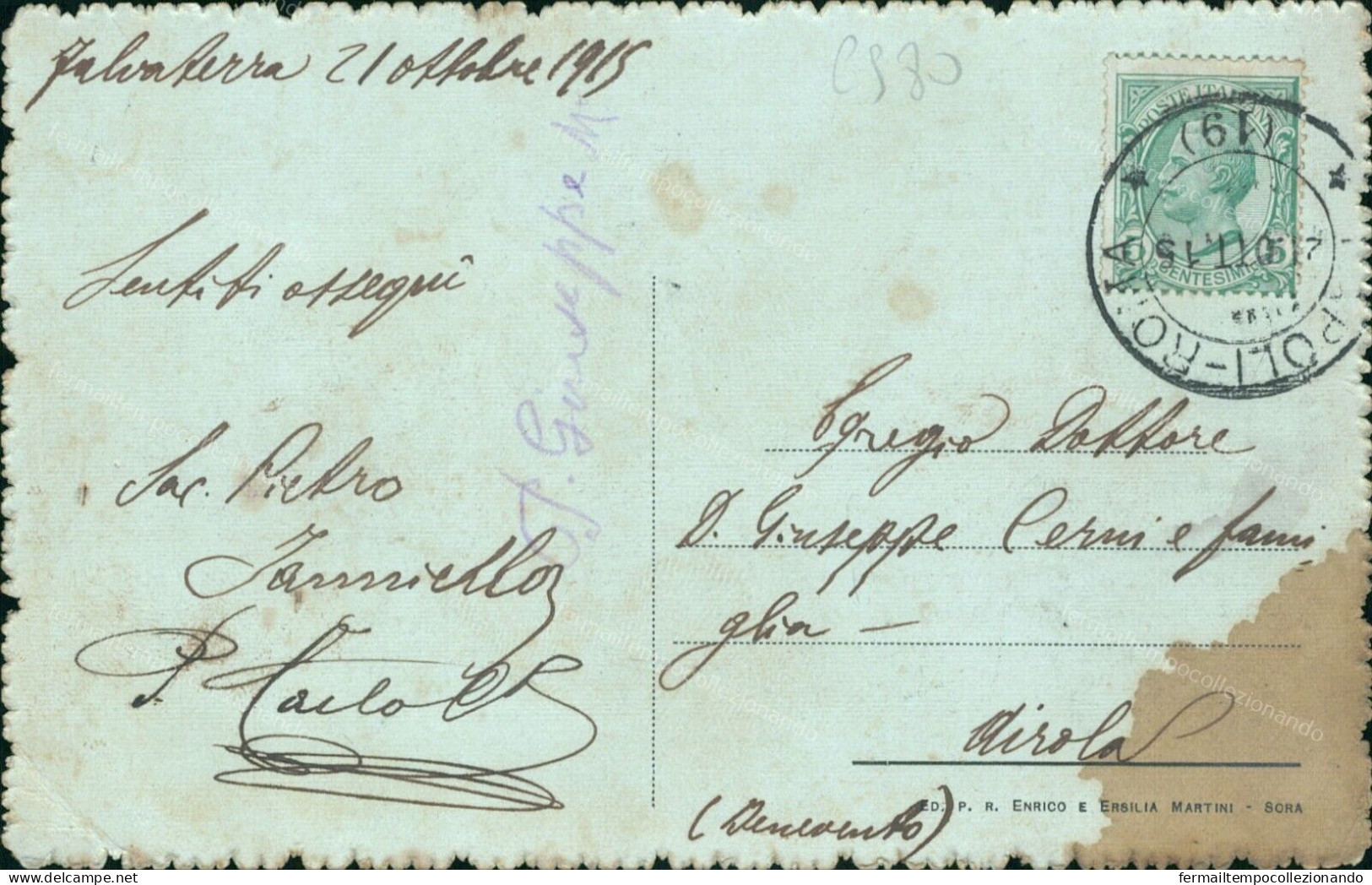 Cs80 Cartolina Sora Terremoto 1915 Piazza S.restituta Provincia Di Frosinone - Frosinone