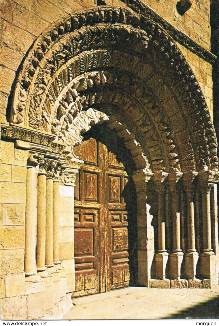 55021. Postal ZAMORA 1982. Vista Portico De Iglesia La Magdalena De Zamora - Brieven En Documenten