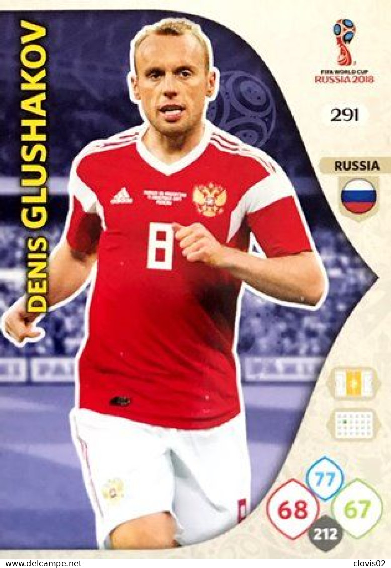 291 Denis Glushakov - Russia - Panini Adrenalyn XL FIFA World Cup Russia 2018  Carte Football - Trading-Karten