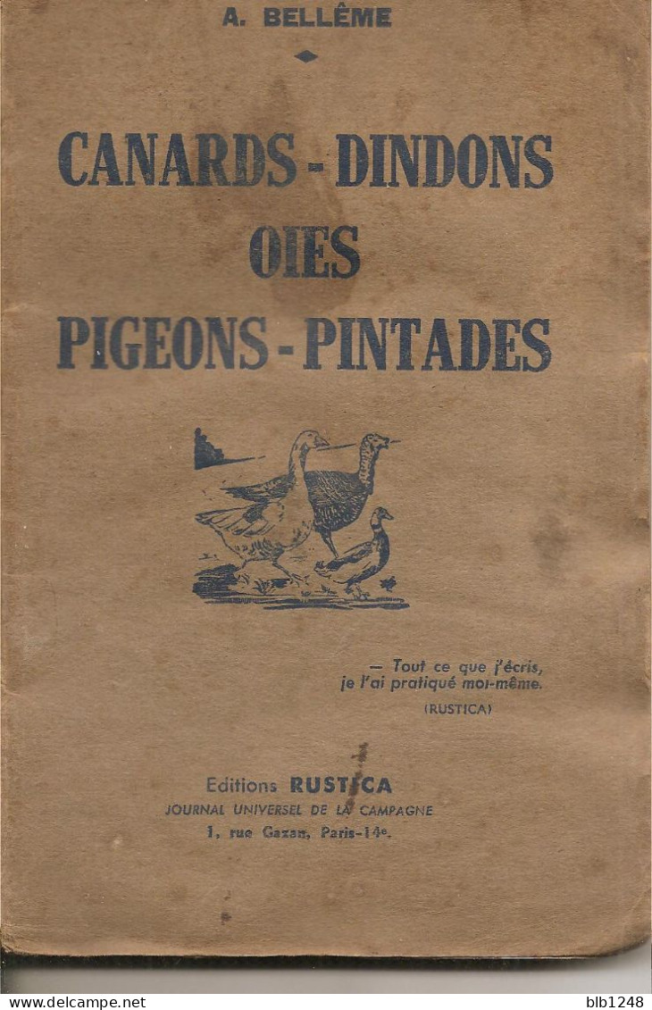 Livres Canards Dindons Oies Pigeons Pintades Collection Rustica - 1901-1940