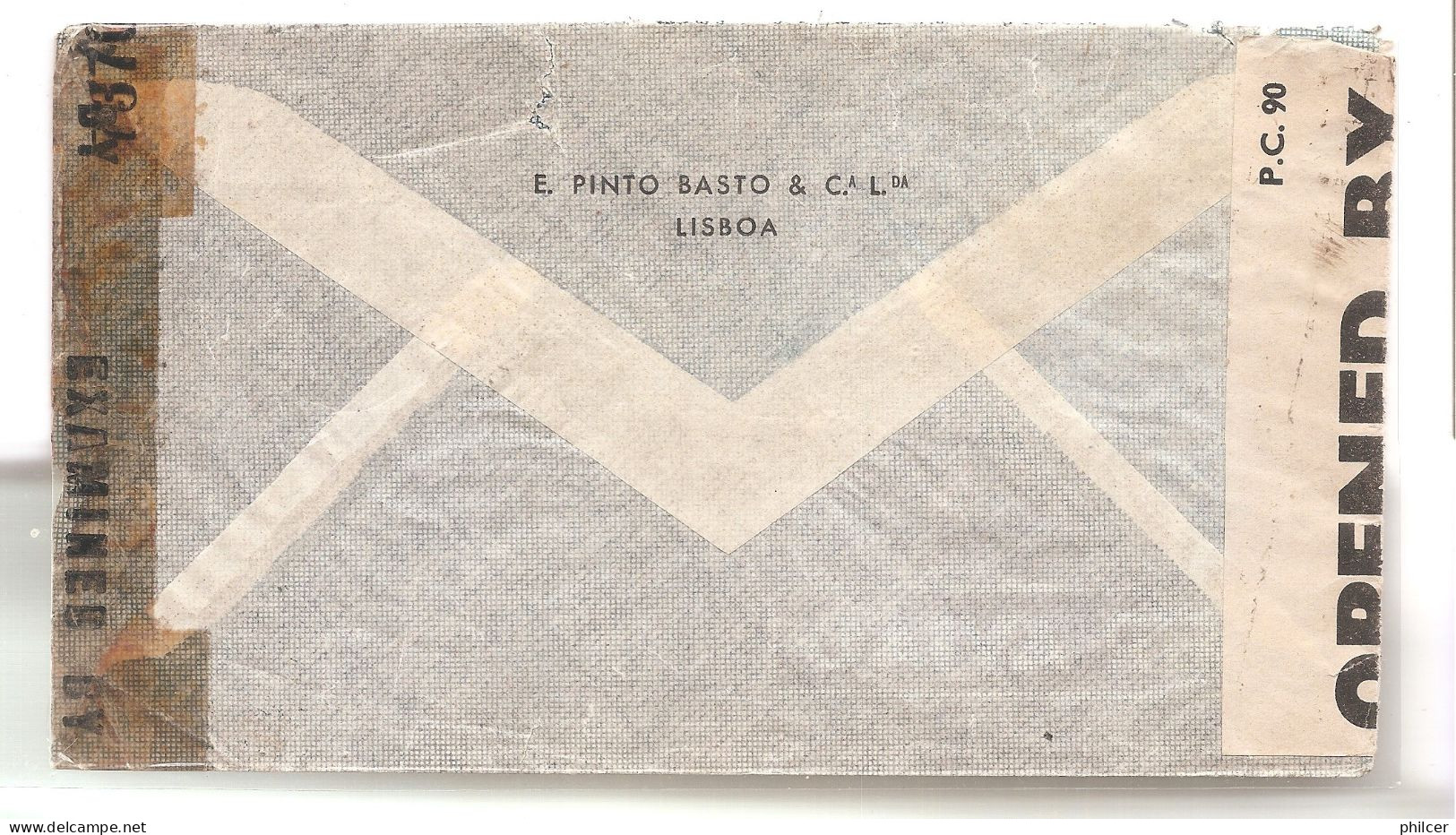 Portugal, 1943, # 625, Lisboa-New York, Censura - Covers & Documents