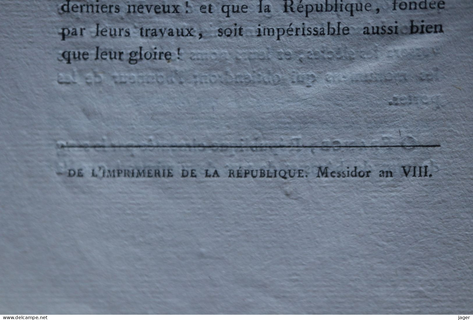 Discours De Lucien Bonaparte AN 8 14 Juillet Et De La Concorde - Historische Dokumente