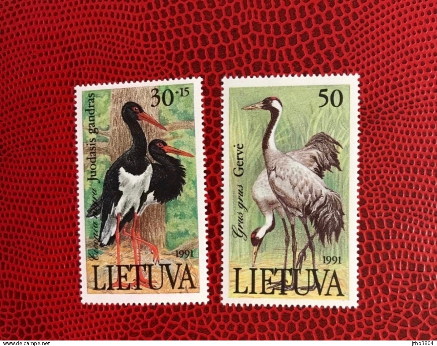 LITUANIE 1991 2v Neuf MNH ** YT 420 / 421 Pájaro Bird Pássaro Vogel Ucello Oiseau LITHUANIA LIETUVA - Storchenvögel