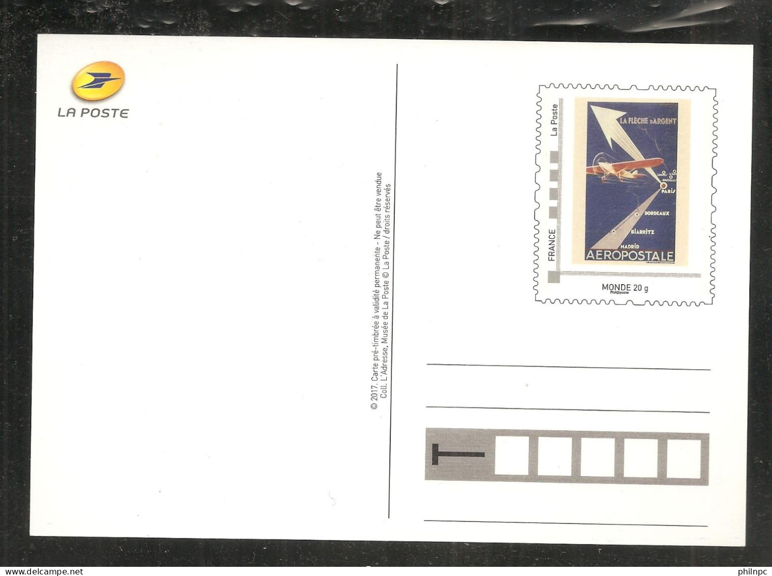 France, Entier Postal, Prêt à Poster, Carte Postale, Ligne Aéropostale, La Flèche D'argent, Neuf **, TTB - Prêts-à-poster:  Autres (1995-...)