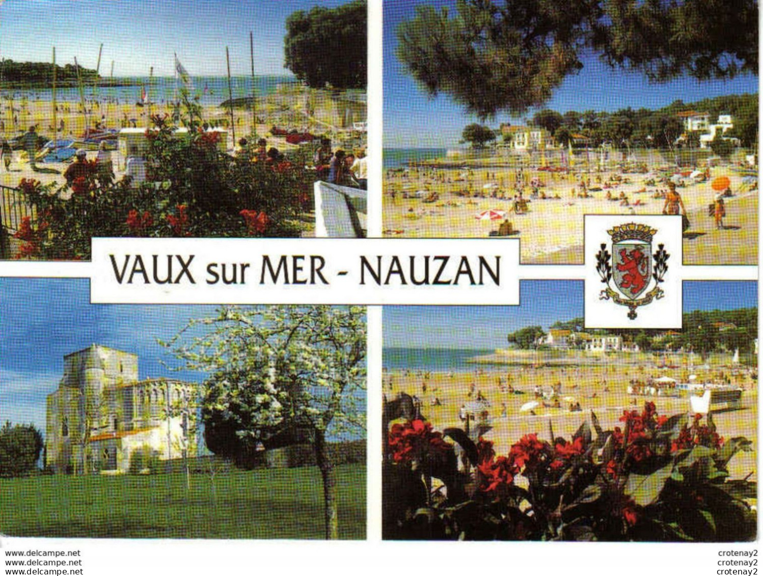 17 VAUX SUR MER NAUZAN En 4 Vues Et Blason En 1996 La Plage L'Eglise Romane - Vaux-sur-Mer