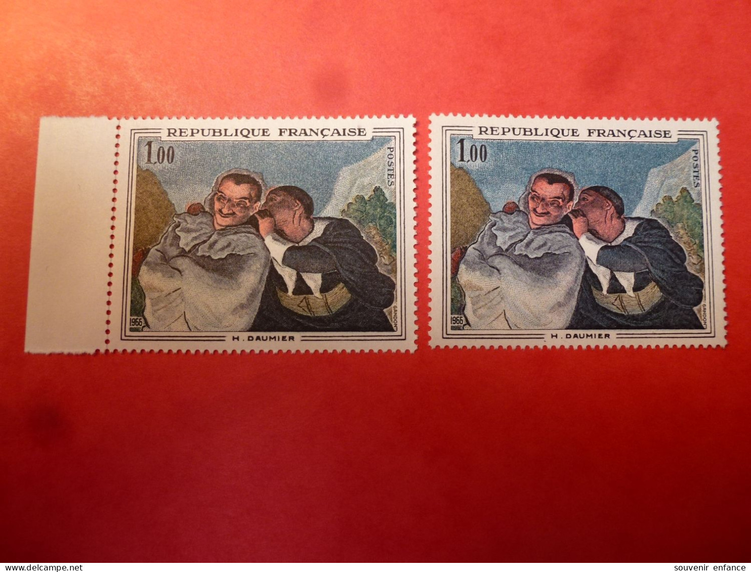 N° 1494 Oeuvre De Daumier Pas D'Impression Dans Le Buisson Vert Neuf ** - Unused Stamps