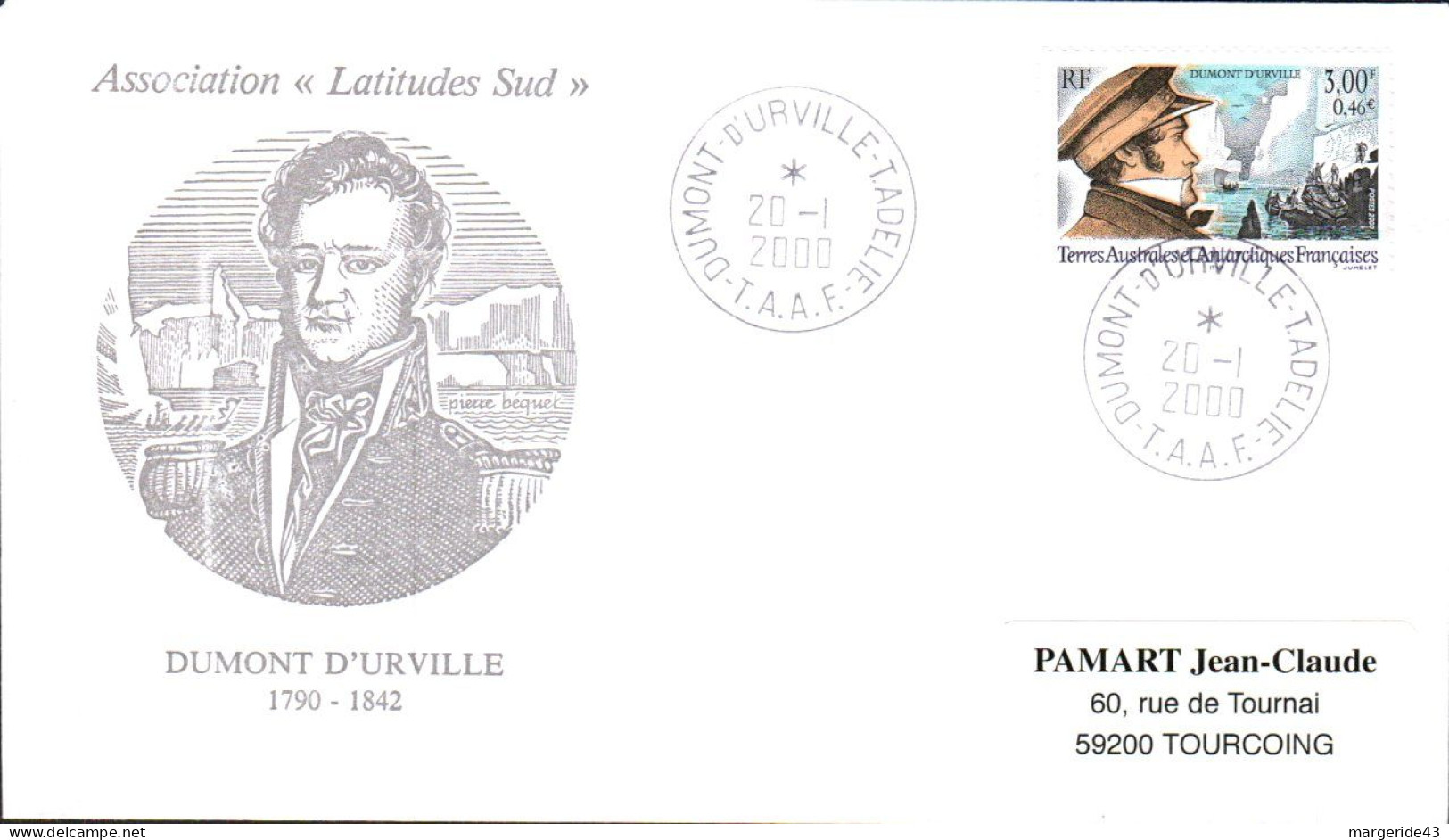 TAAF FDC 2000 DUMONT D'URVILLE - FDC