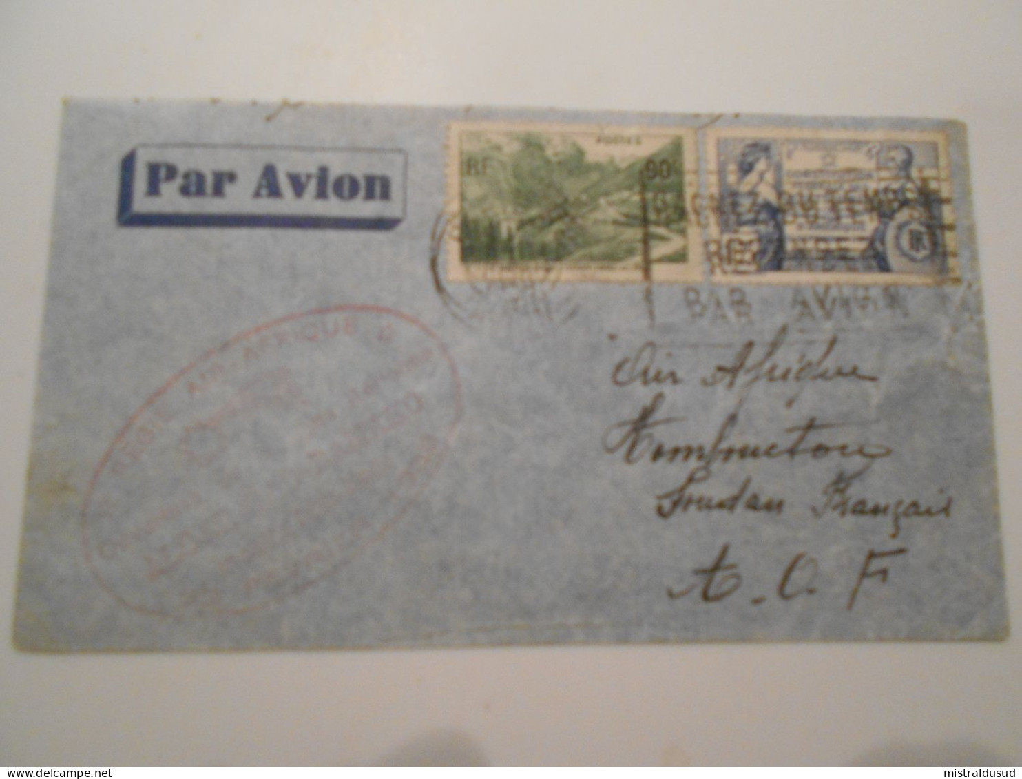 France Poste Aerienne , Lettre De Paris 1938 Pour Soudan Français - 1927-1959 Cartas & Documentos